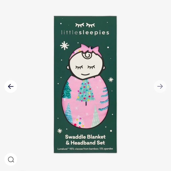 Little Sleepies Twinkling Trees Swaddle & Bow - Picture 2 of 7